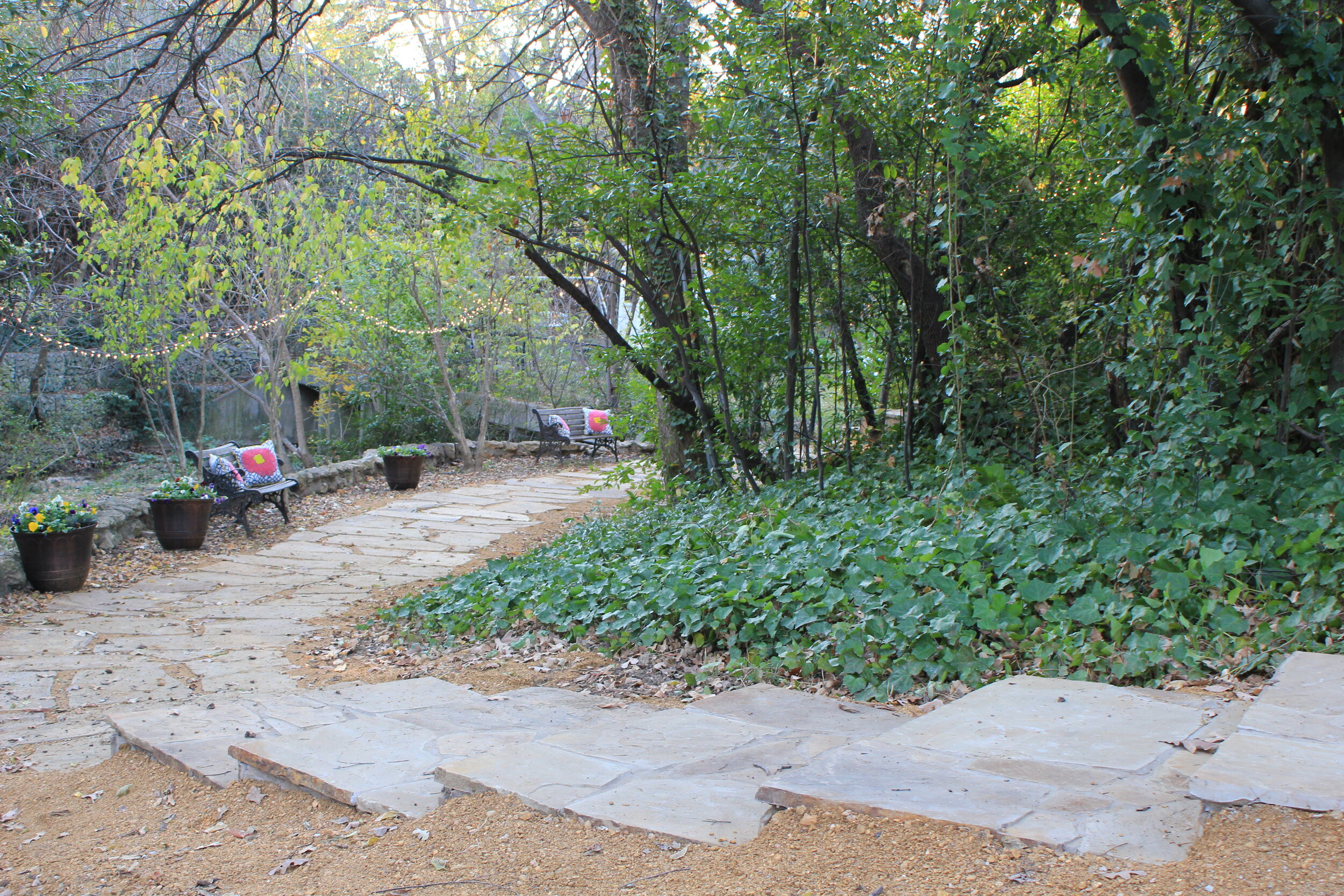 back steps to pathway-daytime